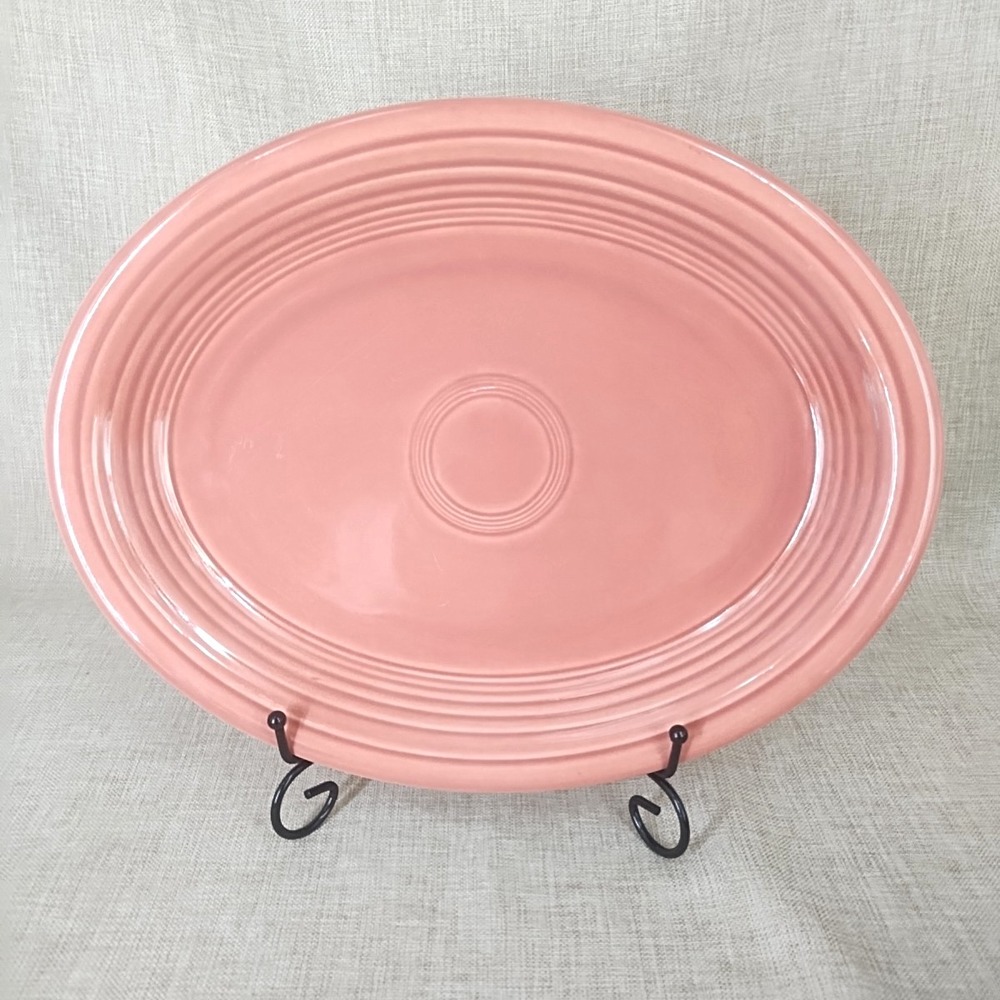 Vintage Fiesta Fiestaware Oval Serving Platter Rose 12-5/8" 1951-1959